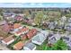 An aerial view highlights the charming neighborhood with its mix of architectural styles, mature trees, and well-kept lawns at 947 E Bradbury Ave, Indianapolis, IN 46203