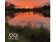 Sunset view of the community pond. Beautiful nature shot of the outdoor space at 11863 Edgefield Dr, Fishers, IN 46037