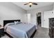 Spacious bedroom with bed, closet, and soft gray carpet at 1407 Allen Ct, Shelbyville, IN 46176