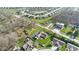 Aerial view of a property with an expansive lawn, mature trees, and is near a fire station in a residential area at 1484 N County Road 900 E, Avon, IN 46123