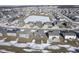 Community aerial showing many homes, pond, and community layout in partial winter at 15365 Todd S Ln, Fishers, IN 46037