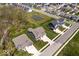 Beautiful aerial view of a neighborhood showcasing well-maintained homes, green spaces, and a serene pond at 16688 Bowesmont Dr, Fortville, IN 46040