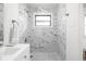 Tastefully remodeled bathroom featuring a new shower and vanity at 207 Stephen Ct, Indianapolis, IN 46280