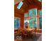 Bright dining area featuring a wood ceiling, ample natural light, and forest views at 23219 Marin Dr, Cicero, IN 46034