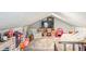 Versatile attic space with play area, TV, and comfortable seating under a sloped ceiling at 251 E South St, Franklin, IN 46131