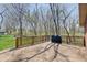 Spacious backyard deck, perfect for outdoor entertaining or relaxation with wooded backyard at 4389 S Brooklawn Dr, New Palestine, IN 46163