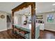 Modern kitchen island with seating and stylish lighting, perfect for entertaining at 5311 Larita Ln, Anderson, IN 46017