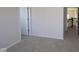 Upstairs hallway featuring neutral walls and carpet at 10543 Banyan Wood Ct, Indianapolis, IN 46239