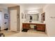 Bathroom featuring an oversized vanity with drawers and cabinets for ample storage at 12552 Majestic Way, Fishers, IN 46037