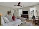 Bright bedroom featuring hardwood floors, large windows, and stylish furnishings at 2018 Cornell Ave, Indianapolis, IN 46202