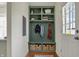 Charming entryway with built-in storage, hooks, and natural light at 2018 Cornell Ave, Indianapolis, IN 46202