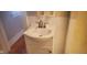 Close-up of a bathroom vanity with a clean white sink and modern faucet at 213 S Brittain Ave, Muncie, IN 47303