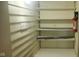 Walk-in pantry features painted wood walls, storage shelving, fire extinguisher, and electrical outlets at 213 S Brittain Ave, Muncie, IN 47303