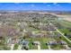 An aerial view of the neighborhood and surrounding landscape at 2328 Discovery Dr, Anderson, IN 46017