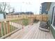 Outdoor space with a wooden deck, chairs, fence, and lush grass, perfect for relaxation and outdoor gatherings at 249 E Minnesota St, Indianapolis, IN 46225