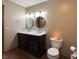 Modern bathroom has a double vanity with marble countertops, offering plenty of space and contemporary style at 300 Kathryn Ct, Clayton, IN 46118