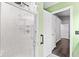 Walk-in shower with neutral walls and glass door at 448 Yorktown Ln, Avon, IN 46123