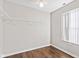 This closet boasts an adjustable wire shelving system and natural light at 448 Yorktown Ln, Avon, IN 46123
