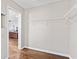This closet is spacious with adjustable wire shelves and flows into the bedroom at 448 Yorktown Ln, Avon, IN 46123