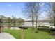 Beautiful backyard view of the lake at 4561 Coles Dr, Columbus, IN 47201