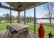 Beautiful screened porch provides stunning views of the lake and green lawn at 4561 Coles Dr, Columbus, IN 47201