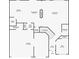 Detailed floor plan showcasing the layout of the first level, including kitchen, living room, and garage at 5839 Altar Bell Cir, Greenwood, IN 46143