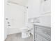 Clean bathroom with new vanity, vessel sink, stylish mirror, and tub with shower at 6233 Boulder Dr, Anderson, IN 46013