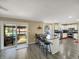 Spacious kitchen with bar seating open to the backyard pool at 7034 Endicott Way, Indianapolis, IN 46259