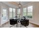 Cozy breakfast nook featuring a round glass table, stylish chairs, and large windows with a view at 8695 Shoe Overlook Dr, Fishers, IN 46038
