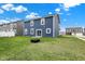 A spacious backyard with healthy grass and a view of the neighborhood houses around the home at 8961 Fitzgerald Dr, Indianapolis, IN 46239