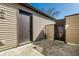 Patio with a storage closet and fenced area at 9609 Highgate N Cir, Indianapolis, IN 46250