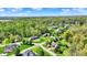 Aerial view of a charming neighborhood with homes surrounded by lush greenery and clear blue skies at 9879 Ruby Ct, Mooresville, IN 46158