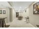 Partially finished basement features a table with seating, a guitar, and a keyboard at 12223 Split Granite Dr, Fishers, IN 46037