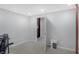 This bedroom has neutral paint and carpeting, as well as a closet for storage at 12223 Split Granite Dr, Fishers, IN 46037