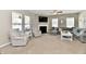 Inviting living room featuring plush armchairs, a cozy fireplace, and lots of natural light at 1291 Timber Bluff Rd, Westfield, IN 46074