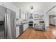 Kitchen featuring stainless steel appliances and butcher block island at 1417 Sturm Ave, Indianapolis, IN 46201
