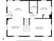 Detailed floor plan of the home showcasing the layout of the kitchen, living room, and bedrooms at 1621 E 44Th St, Indianapolis, IN 46205