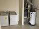 Laundry area with washer, dryer, furnace and hot water heater at 18346 Piers End Dr, Noblesville, IN 46062