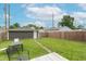 Fenced backyard with mature trees and green grass at 1838 Applegate St, Indianapolis, IN 46203