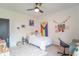 Well-lit bedroom with fun decor and neutral tones at 1838 Applegate St, Indianapolis, IN 46203