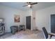 Well-lit bedroom with neutral walls, ceiling fan, and decor at 1838 Applegate St, Indianapolis, IN 46203