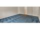 A neutral bedroom has clean, painted walls and blue, patterned carpeting at 2755 Rylee Ct, Greenwood, IN 46143