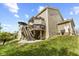 Exterior elevation shows a multi-level deck with stairs, pergola, patio, and a hammock for outdoor relaxation at 4285 Nottinghill Dr, Avon, IN 46123
