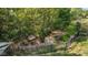 Zen garden featuring a bench, small foot bridge, and rock landscaping in the backyard at 4285 Nottinghill Dr, Avon, IN 46123