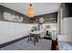 Well-lit office space with modern decor, beautiful accent wall and multiple work areas at 4285 Nottinghill Dr, Avon, IN 46123