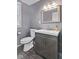Bathroom featuring modern vanity with a square sink and stylish fixtures at 601 Wallace Ave, Indianapolis, IN 46201