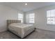 Well-lit bedroom with carpet flooring, neutral decor, and window views at 6953 Equality Blvd, Carmel, IN 46033