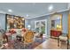 Elegant living room with blue walls, hardwood floors, and stylish decorative accents at 958 Tamarack Cir N Dr, Indianapolis, IN 46260