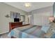 Comfortable bedroom with plush bedding, neutral paint, and closet creating a relaxing and inviting atmosphere at 14019 Colville Cir, Carmel, IN 46033