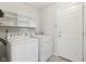 Bright laundry room with white cabinets, washer, and dryer at 2236 Willowview Dr, Indianapolis, IN 46239